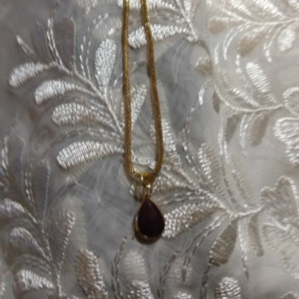 Tear drop purple charm with 14 kt gold plated